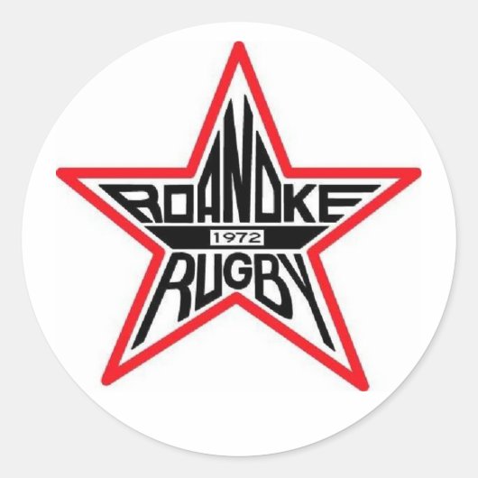 Autocollant rond Roanoke Rugby (Devant)