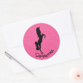 Autocollant rond rose classique de la soirée Unico (Enveloppe)