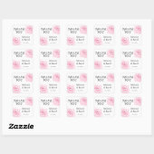 Autocollant rond Rose couleur rose (Feuille)
