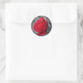 Autocollant Rond Rose Rouge (Sac)