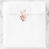 Autocollant rond rouge et blanc de 1,5 po (Sac)