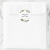 Autocollant rond rustique Folk Greenery (Sac)