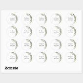 Autocollant rond rustique Folk Greenery (Feuille)