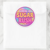 Autocollant rond Sugar Rush (Sac)