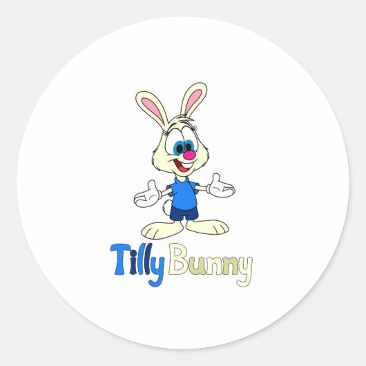 Autocollant rond Tilly Bunny (Devant)