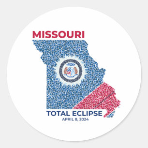 Autocollant rond Total Eclipse Missouri