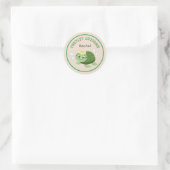 Autocollant rond Turtley classique personnalisé (Sac)