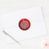 Autocollant Rond Typographie Joyeux Noël (Enveloppe)