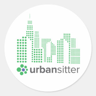 Autocollant rond UrbanSitter - 3", feuille de 6, b