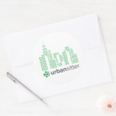 Autocollant rond UrbanSitter - 3", feuille de 6, b (Enveloppe)