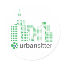 Autocollant rond UrbanSitter - 3", feuille de 6, b