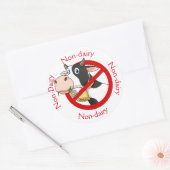 Autocollant rond vache sans lait (Enveloppe)