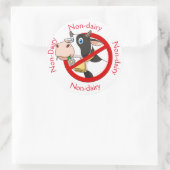 Autocollant rond vache sans lait (Sac)