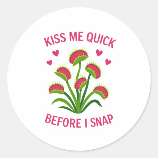 Autocollant Rond Vénus Flytrap Kiss Me Quick (Devant)