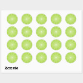 Autocollant rond vert citron pour s'amuser l'été (Feuille)
