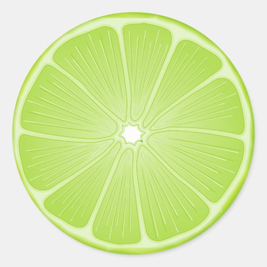 Autocollant rond vert citron pour s'amuser l'été (Devant)
