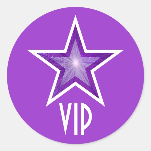 Autocollant rond VIP violet Star (Devant)