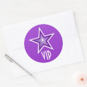 Autocollant rond VIP violet Star (Enveloppe)