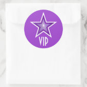 Autocollant rond VIP violet Star (Sac)