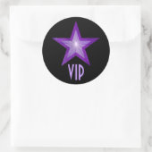 Autocollant rond VIP violet Star noir (Sac)