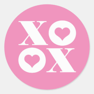 autocollant rond xoxo pour la Saint-Valentin