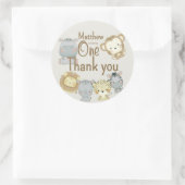 Autocollant ronde Boho Safari Anniversaire (Sac)