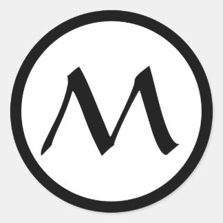 AUTOCOLLANT RONDE CLASSIQUE À INITIALE PERSONNALIS