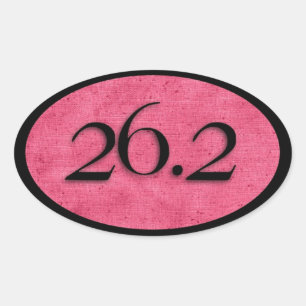Autocollant rose 26.2 marathon par Vetro