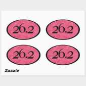 Autocollant rose 26.2 marathon par Vetro (Feuille)