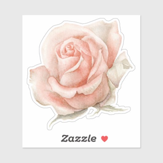 Autocollant Rose aquarelle (Feuille)