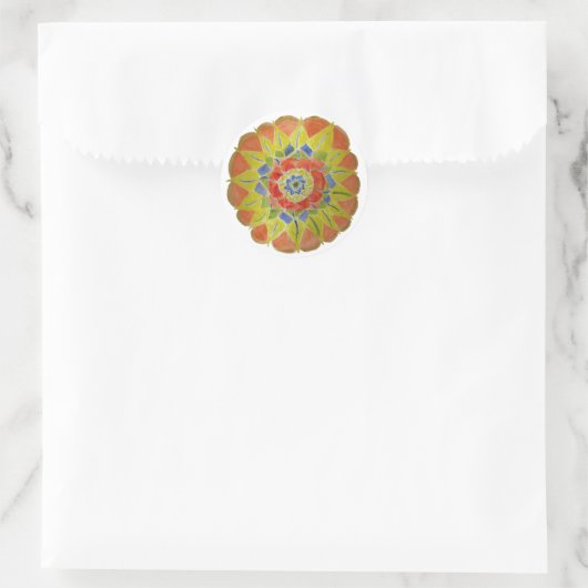 Autocollant rose Aquarelle Mandala (Sac)