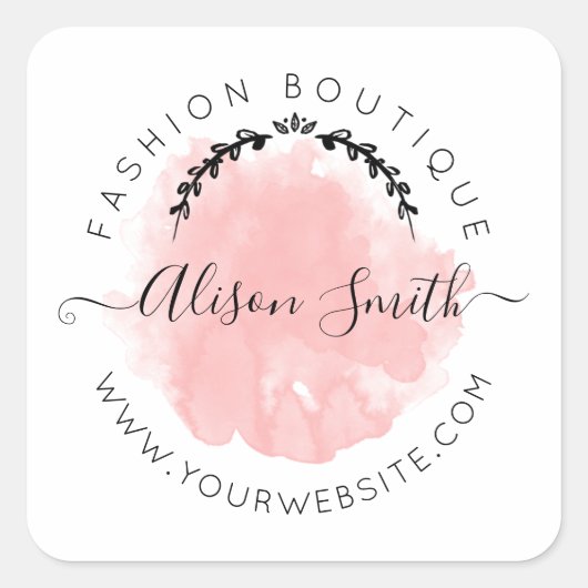 Autocollant rose aquarelle pour Boutique Store (Devant)