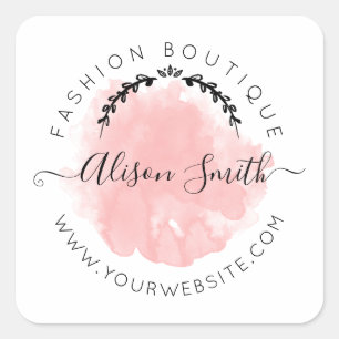 Autocollant rose aquarelle pour Boutique Store