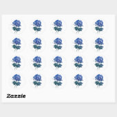 Autocollant Rose bleu aquarelle (Feuille)