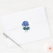 Autocollant Rose bleu aquarelle (Enveloppe)