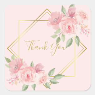 Autocollant rose carré doux