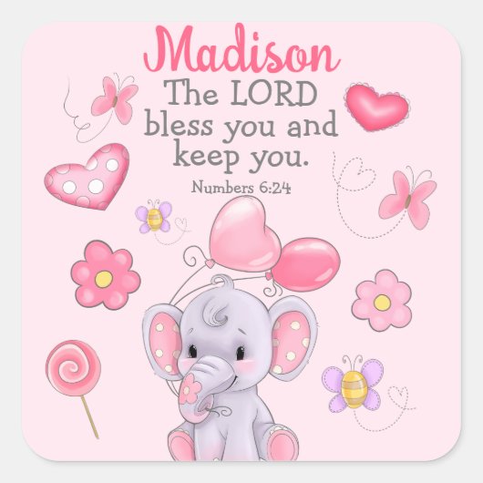 Autocollant rose Chrétien Personnalisé (Devant)