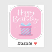 Autocollant rose d'anniversaire heureux (Feuille)