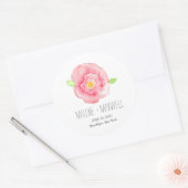 Autocollant Rose d'aquarelle I Mariage floral (Enveloppe)