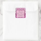 Autocollant rose de carré de baby shower de (Sac)