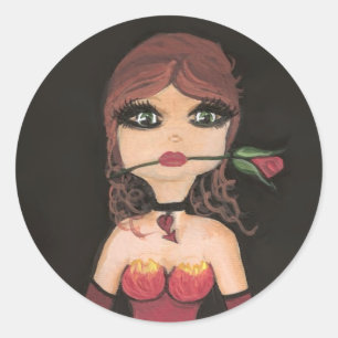 Autocollant rose de fille de Quantum Cutie de
