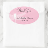 Autocollant rose de Merci de douche de libellule (Sac)