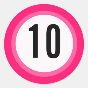 Autocollant rose de nombre