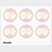 Autocollant rose de partie de limonade (Feuille)