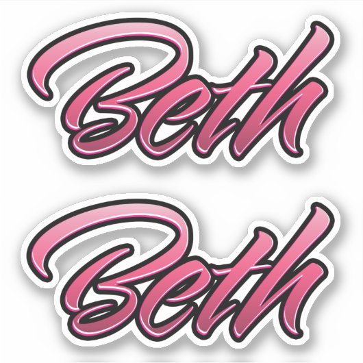 Autocollant rose décoloré Beth Stickerset (Devant)