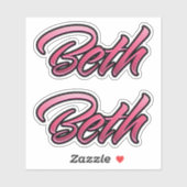 Autocollant rose décoloré Beth Stickerset (Feuille)