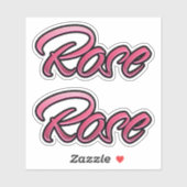 Autocollant rose décoloré Stickerset (Feuille)