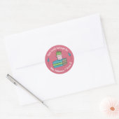 Autocollant Rose Doodle de Bibliothèque de Classe (Enveloppe)