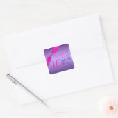 Autocollant rose et violet Floral Sweet 16 Carrés (Enveloppe)