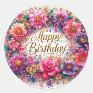 Autocollant rose Floral pour l'anniversaire